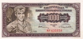 Yugoslavia, 1.000 Dinara, 1955, UNC, p71b
Estimate: USD 20-40