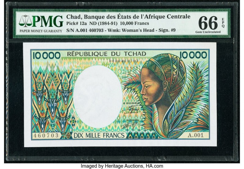 Chad Banque Des Etats De L'Afrique Centrale 10,000 Francs ND (1984-91) Pick 12a ...