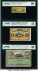 Cuba El Banco Espanol de la Habana 10; 20 Centavos, 5; 10 Pesos (1883-1897) Pick 30d; 48b; 49d; 52; 53 Five Examples PMG Very Fine 30; Very Fine 30 EP...