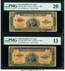 Cuba Republica de Cuba 5 Pesos (1934-1936) Pick 70a; 70b PMG Choice Fine 15; Very Fine 20. 

HID09801242017

© 2020 Heritage Auctions | All Rights Res...