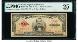 Cuba Republica de Cuba 10 Pesos 1938 Pick 71d PMG Very Fine 25. 

HID09801242017

© 2020 Heritage Auctions | All Rights Reserved