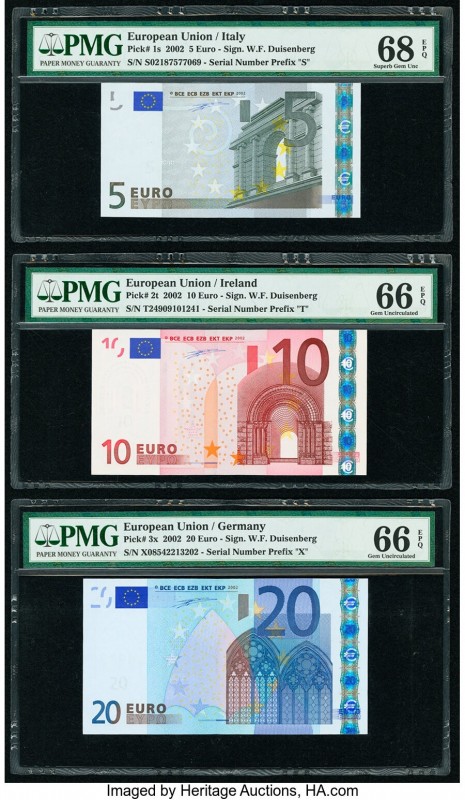 European Union Central Bank, Italy; Ireland; Germany 5; 10; 20 Euro 2002 Pick 1s...