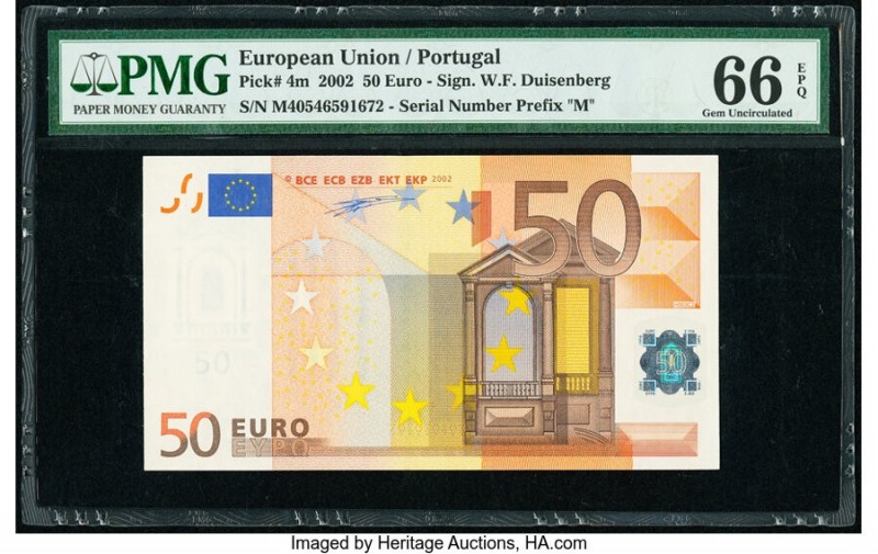 European Union Central Bank, Portugal 50 Euro 2002 Pick 4m PMG Gem Uncirculated ...