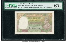 India Reserve Bank of India 5 Rupees ND (1943) Pick 18b Jhun4.3.2 PMG Superb Gem Unc 67 EPQ. Staple holes at issue. 

HID09801242017

© 2020 Heritage ...