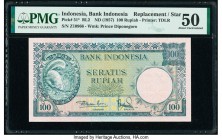 Indonesia Bank Indonesia 100 Rupiah ND (1957) Pick 51* RL2 Replacement PMG About Uncirculated 50. 

HID09801242017

© 2020 Heritage Auctions | All Rig...