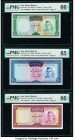 Iran Bank Markazi 50; 100; 200 (2) Rials ND (1969-1973) Pick 85a; 87a; 91a; 91c; 92c Five Examples PMG Gem Uncirculated 65 EPQ (3) Gem Uncirculated 66...