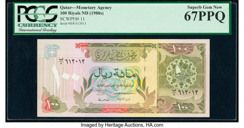 Qatar Qatar Monetary Agency 100 Riyals ND (ca. 1980) Pick 11 PCGS Superb Gem New...