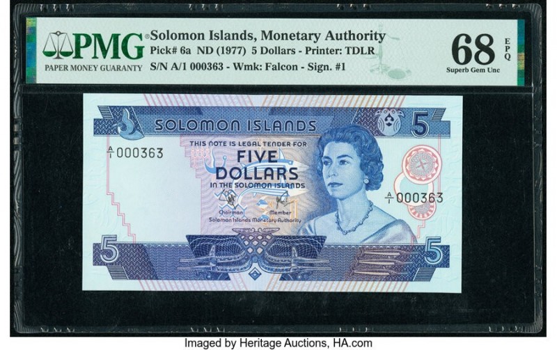Solomon Islands Solomon Islands Monetary Authority 5 Dollars ND (1977) Pick 6a P...