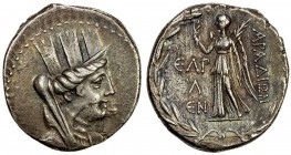 ARADOS: AR tetradrachm (15.03g), CY135 (125/4 BC), Sear-5991, Duyrat-3030, turreted, veiled, and draped bust of Tyche right // Nike standing left, hol...