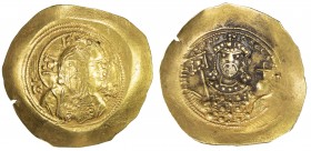 BYZANTINE EMPIRE: Michael VII Doukas, 1071-1078, AV histamenon (4.41g), S-1868, bust of Christ // emperor 's bust, wearing crown & loros, holding orna...