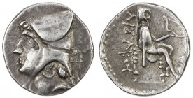 PARTHIAN KINGDOM: Arsakes II, c. 211-191 BC, AR drachm (4.11g), Rhagai, Shore-4, Sunrise-241/43, head left, beardless, wearing bashlyk // archer seate...