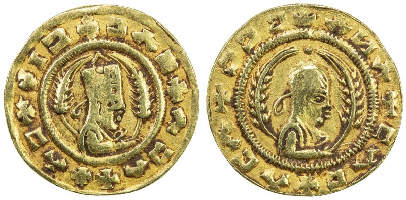 AXUM: Ebana, 5th century, AV unit (1.53g), M&J-71, early Christian period, crown...