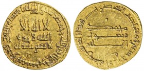 ABBASID: al-Mahdi, 775-785, AV dinar (4.24g), NM, AH164, A-214, one pellet above the reverse field, fabulous strike, AU.
Estimate: $260 - $350