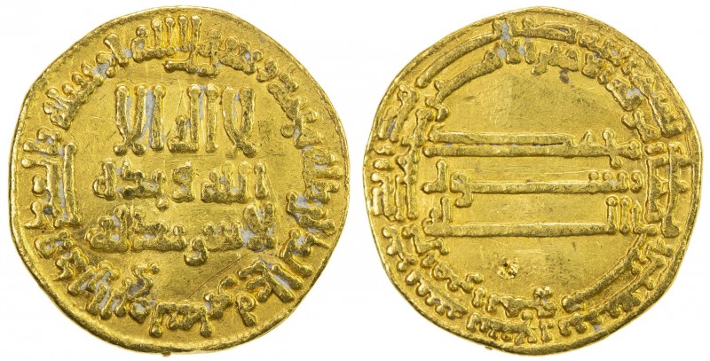 ABBASID: al-Rashid, 786-809, AV dinar (4.16g), NM, AH179, A-218.3, F-VF.
Estima...