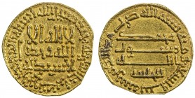 ABBASID: al-Amin, 809-813, AV dinar (4.10g), NM (Egypt), AH193, A-220.1, lil-khalifa below the reverse field, very slightly clipped, choice EF, R. 
E...