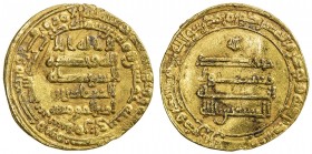 ABBASID: al-Musta 'in, 862-866, AV dinar (4.33g), Surra man Ra 'a, AH250, A-233.2, Bernardi-161Jc, lightly creased, VF, R. 
Estimate: $240 - $300