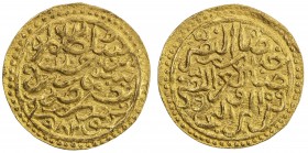 OTTOMAN EMPIRE: Murad III, 1574-1595, AV sultani (3.43g), Tunis, AH982, A-1332.1, Damali-TU.A1b (different dies), decent strike, well-centered, EF, RR...