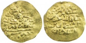 EGYPT: Süleyman II, 1687-1691, AV sultani (eshrefi) (3.27g), Misr, AH1099, KM-53, UBK-9, date weak, but legible, typical crude strike of the late hand...
