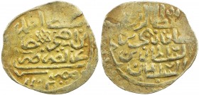 EGYPT: Ahmed II, 1691-1695, AV sultani (eshrefi) (3.35g), Misr, AH1102, KM-57, UBK-6, Khedivial-1696, full bold mint & date, minimal weakness for this...