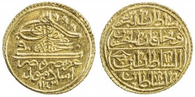 TURKEY: Mahmud I, 1730-1754, AV zeri mahbub (2.60g), Islambul, AH1143, KM-222, initial #31, some hairlines at upper left section of the obverse (barel...