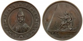 TURKEY: Abdul Mejid, 1839-1861, AE medal (201.75g), 1854, Dogan-6539, Collignon-1658, 72mm, commemorating the victory of the Triple Alliance of France...
