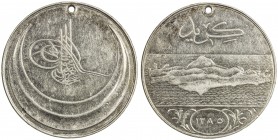 TURKEY: Abdul Aziz, 1861-1876, AR medal (23.66g), AH1285, NP-1108, 36.8mm, the Cretan Revolt Medal (Girid Madalyasi), 1st issue, the toughra of Abdul ...
