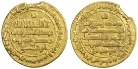 BUWAYHID: 'Adud al-Dawla, 949-983, AV dinar (4.11g), Kard Fana Khusra, AH355, A-1549, Treadwell-—, citing Rukn al-Dawla as his overlord, evenly worn, ...