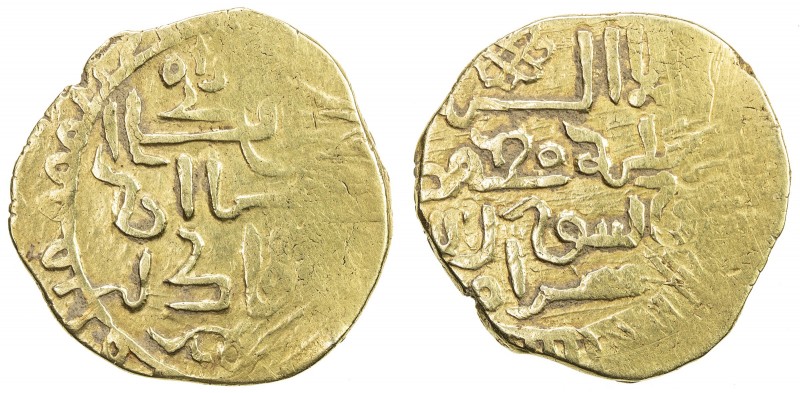 GREAT MONGOLS: Möngke, 1251-1260, AV dinar (3.46g), Herat, ND, A-V1977, legends ...