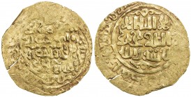 GREAT MONGOLS: Anonymous, ca. 1220s-1249s, AV dinar (3.15g), NM, AH628, A-A1967, citing the caliph al-Nasir li-din Allah on the obverse, the kalima on...