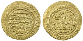 ILKHAN: Ghazan Mahmud, 1295-1304, AV dinar (4.24g), Dar al-Mulk Shiraz, AH694, A-Y2167, with royal legend in Uighur, mint/date formula around in Arabi...