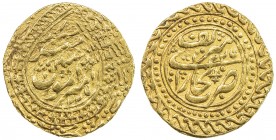 MANGHIT OF BUKHARA: Haidar, 1800-1826, AV tilla (4.55g), Bukhara, AH1225//1225, A-3029.2, obverse somewhat double-struck, strong VF.
Estimate: $300 -...