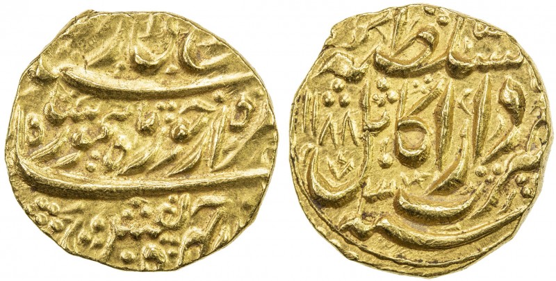 DURRANI: Taimur Shah, 1772-1793, AV mohur (10.84g), Kabul, AH1188 year 3, A-3099...