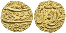 DURRANI: Taimur Shah, 1772-1793, AV mohur (10.84g), Kabul, AH1188 year 3, A-3099, bold strike, choice EF.
Estimate: $600 - $700