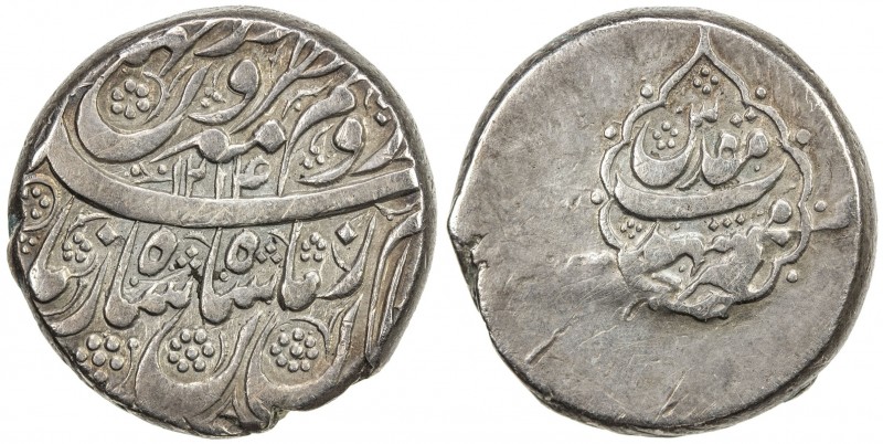 DURRANI: Shah Zaman, 1793-1801, AR rupee (11.36g), Mashhad, AH1214, A-3108, stru...