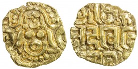 DELHI: Muhammad b. Sam, 1193-1206, AV dinar (4.13g), G-D5, A-1764.1, Lakshmi seated // Nagari legend; Kanauj type, VF.
Estimate: $180 - $240