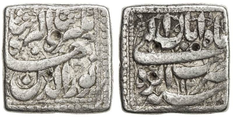 MUGHAL: Jahangir, 1605-1628, AR square rupee (11.42g), Agra, AH1026 year 12, KM-...