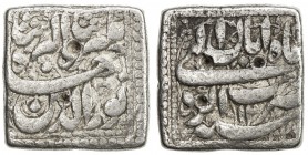 MUGHAL: Jahangir, 1605-1628, AR square rupee (11.42g), Agra, AH1026 year 12, KM-147.2, month of Aban, 5 testmarks, attractive Fine.
Estimate: $140 - ...