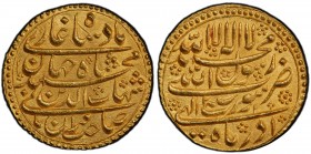 MUGHAL: Shah Jahan I, 1628-1658, AV mohur (10.93g), Surat, year 2, KM-255.6, month of Azar, superb bold strike! PCGS graded MS64, ex Fuller Collection...