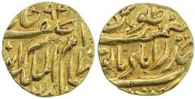 HYDERABAD: Afzal al-Dawla, 1857-1869, AV ¼ mohur (2.79g), Farkhunda Bunyad, AH1281, Y-9, EF, S. 
Estimate: $220 - $280