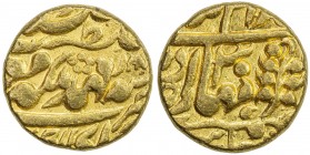 JAIPUR: Ram Singh, 1835-1880, AV mohur (10.71g), Sawai Jaipur, year 30, KM-125, one minuscule testmark on the edge, EF.
Estimate: $700 - $750