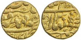 JAIPUR: Ram Singh, 1835-1880, AV mohur (10.72g), Sawai Jaipur, year 30, KM-125, one minuscule testmark on the edge, EF.
Estimate: $700 - $750
