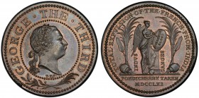 BRITISH INDIA: George III, 1760-1820, AE medal (1761), Pud-761.1, Eimer-686, 40mm, medal by Thomas Pingo, head of King George III right // Victory sta...