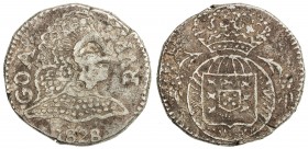 GOA: Pedro IV, 1826-1828, AR rupia (11.18g), 1828, KM-248, gorgeous strike, remarkably well-centered, very rare in this quality, choice VF, RR. 
Esti...