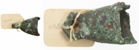 ZHOU: Spring and Autumn Period, 650-400 BC, AE bell money (42.86g), "bell money" (zhong qian or ch 'ung) with square base, unusual shape, Fine, ex Cha...