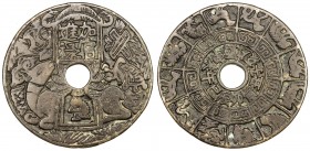 CHINA: AE charm (31.31g), CCH-1004, 56mm, capped board with jia guan jìn lù (promotion and raise) with a monkey on the lower portion, sycee at upper l...