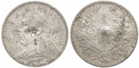 CHOPMARKED COINS: CHINA: Republic, AR dollar, year 3 (1914), Y-329, L&M-63, large Chinese merchant chopmarks, plus unusual geometric chop on obverse, ...