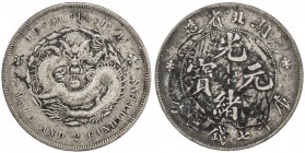 CHOPMARKED COINS: HUPEH: Kuang Hsu, 1875-1908, ND (1895-1907), Y-127, L&M-182, with Chinese ink chopmark on reverse, VF.
Estimate: $300 - $400