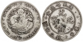 CHOPMARKED COINS: CHINA: KWANGTUNG: Kuang Hsu, 1875-1908, AR dollar, ND (1890-1908), Y-200, several large Chinese merchant chopmarks including the wes...