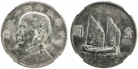 CHINA: Republic, AR dollar, year 23 (1934), Y-345, Junk type, Sun-Yat Sen, lustrous, NGC graded AU58.
Estimate: $170 - $200