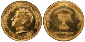 IRAN: Muhammad Reza Shah, 1941-1979, AV medal (40.08g), SH1344/JE5726, 40mm, commemorative medal in gold, 25 years of reign of His Excellency Mohammad...